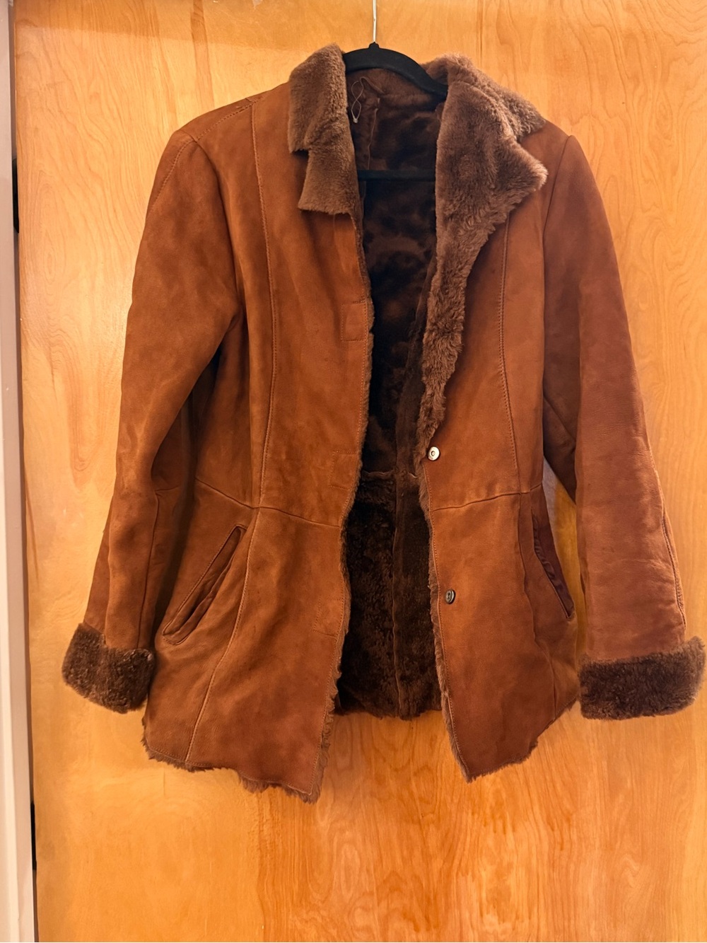 Vintage Women's Brown Suede Shearling Jacket